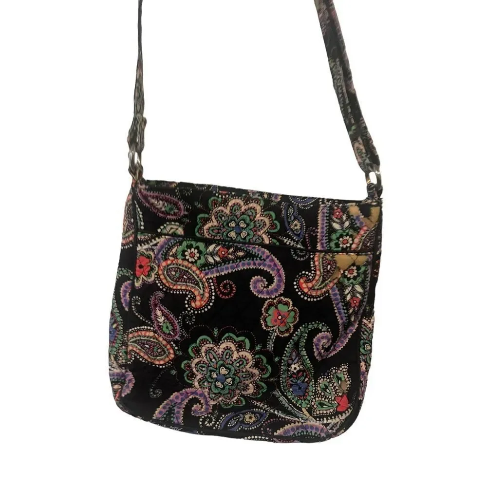 Vera Bradley Womens Multi Color Floral Paisley Print Shoulder Crossbody Bag